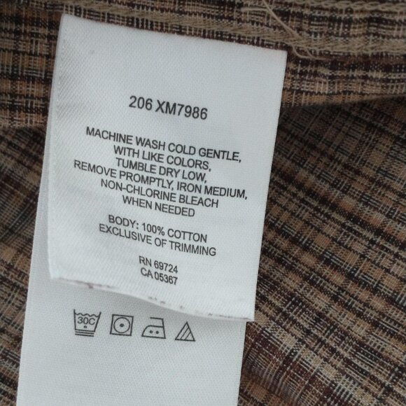 Columbia Long Sleeve Button Down Men's Shirt, Size Large, Brown/Tan - Picture 6 of 6